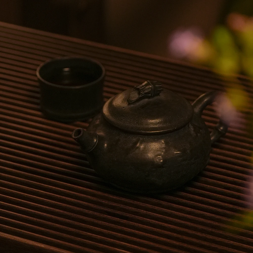 天然冰碛岩茶壶·竹艺壶