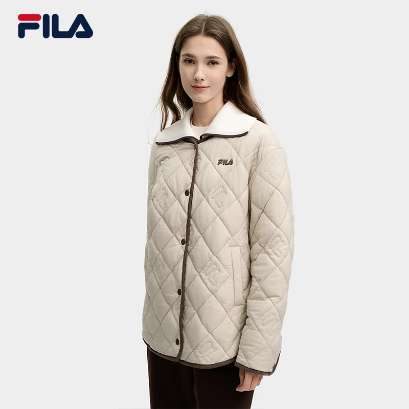 斐乐官方女士棉服2025春时尚休闲保暖宽松绗缝夹克外套F11W518902