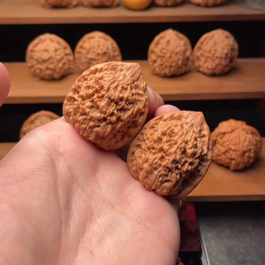 文玩核桃把件39老款原装麒麟纹官帽