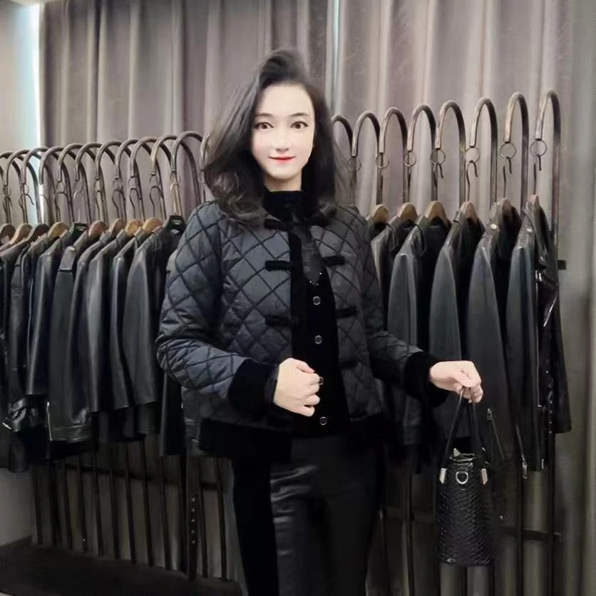 【峰姐甄选】9618【XJ】重工国风丝绒拼边棉服