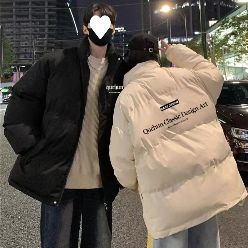 厚款韩系潮流爆款立领棉服冬季加厚保暖时尚宽松情侣装棉衣加绒