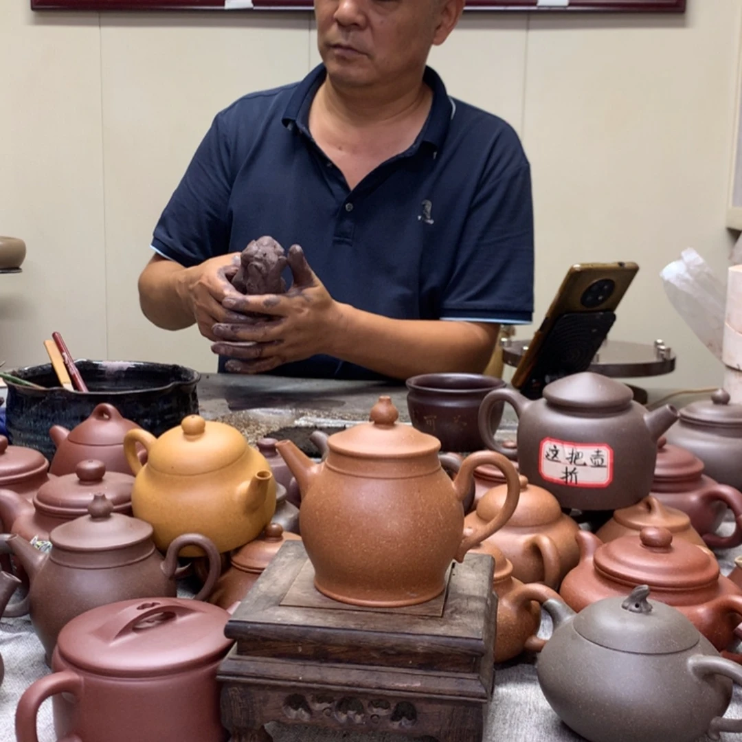 茶壶紫泥黄降坡复古旭帽180 C半手工制作