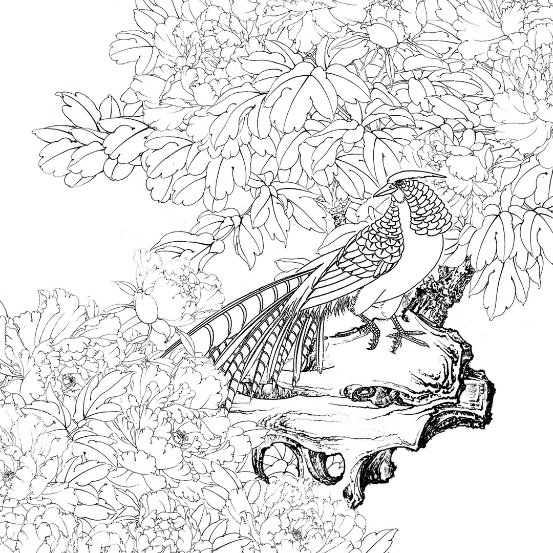 伊沫工笔--《朱冠凝瑞》