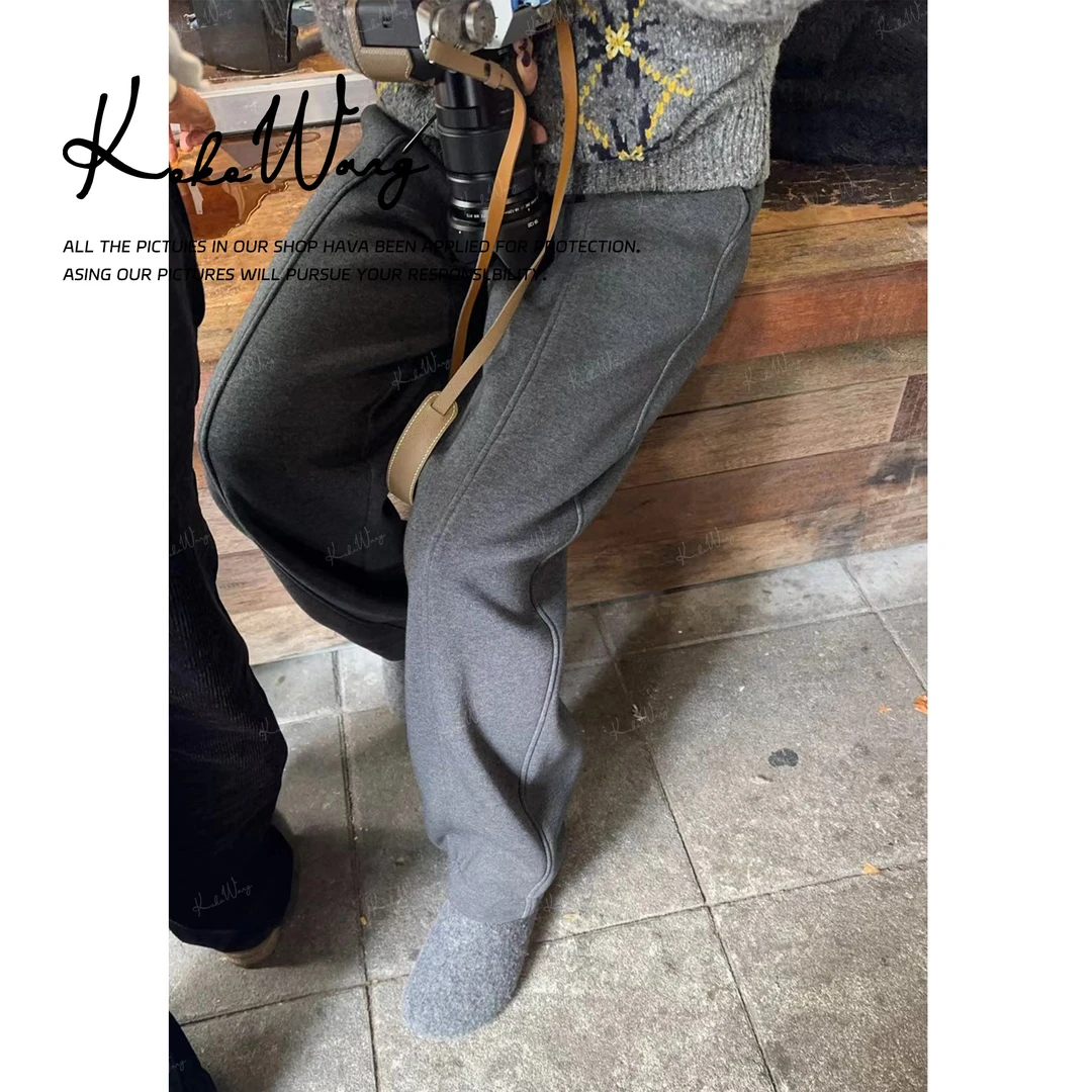 KOKO WANG秋冬新款抽绳松紧腰立体剪裁显瘦百搭休闲裤X7795J22K64