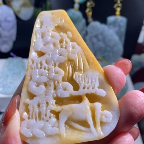 【闪购商品】颈饰未镶嵌翡翠鹿