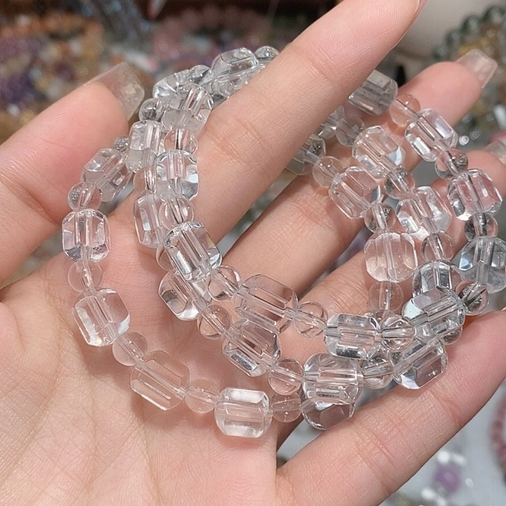 水晶手链未镶嵌六边形白水晶卡8