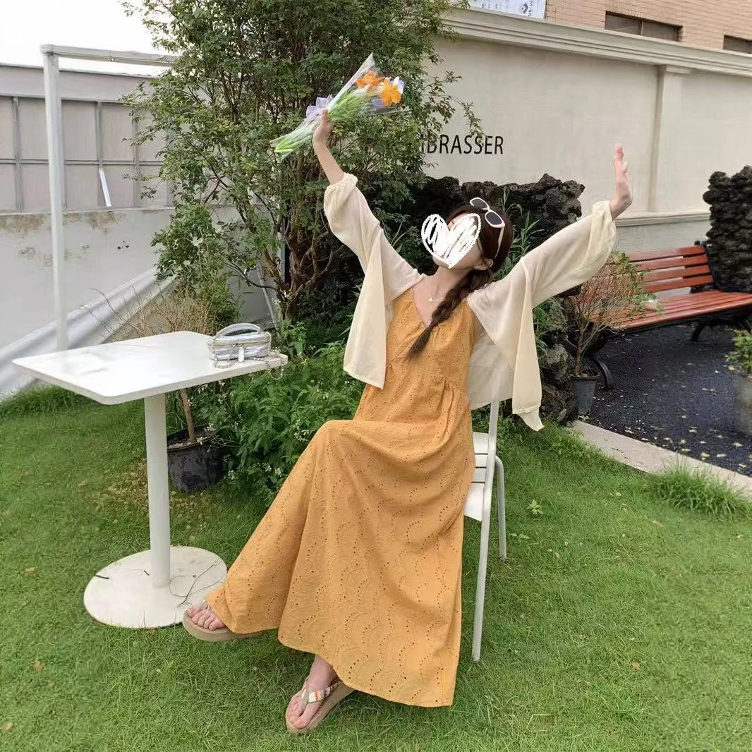 2025秋季上新韩系ins风奶盐杏针织开衫慵懒风宽松百搭显瘦#8984