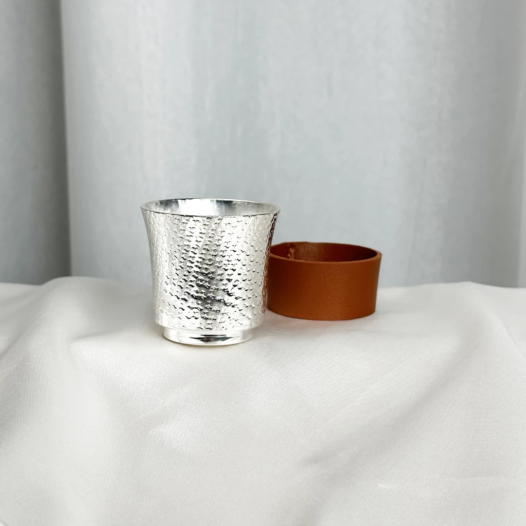 新品-手工锤纹杯主人杯小号(带杯套)999