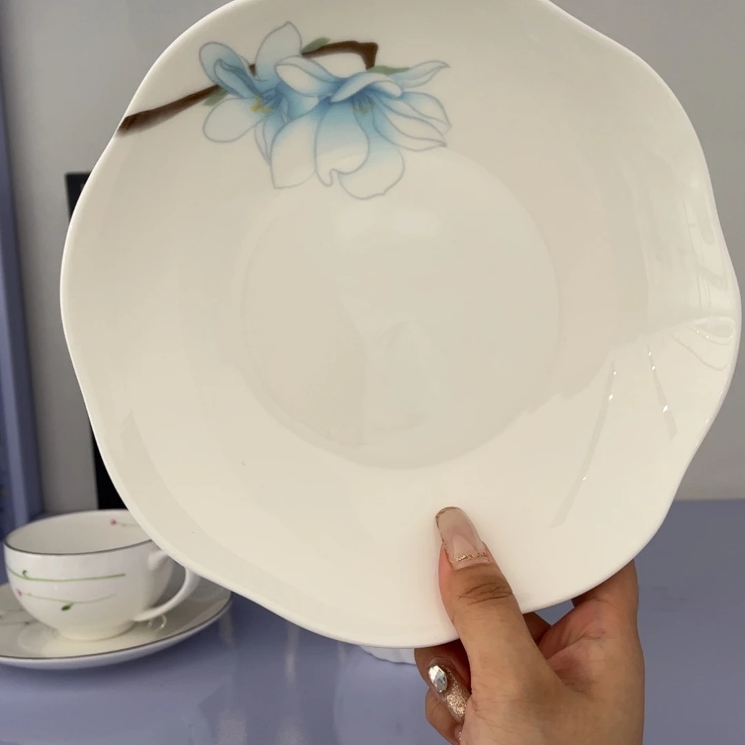 瓷片望春雅致汤盘2只