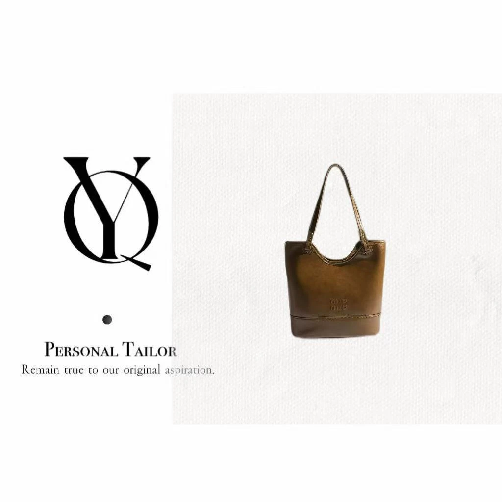 YUQIAO/【Tote】牛皮腋下包托特中古焦糖色YQ224