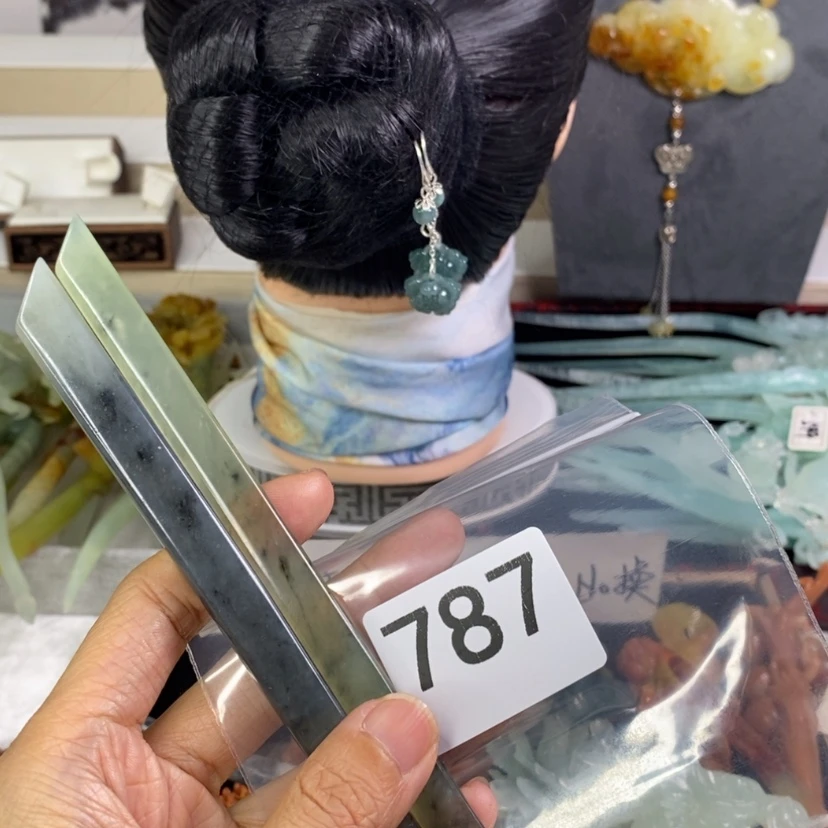 【闪购商品】岫玉发饰未镶嵌蓝*