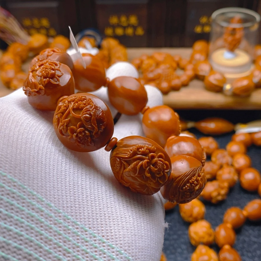 手串/手链橄榄核许忠英2.1铁核映日荷花