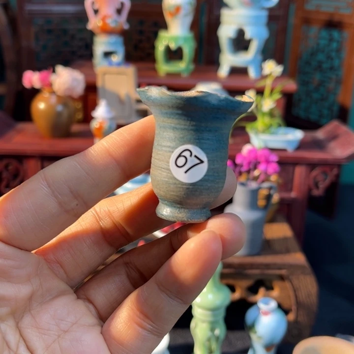 摆件微陶老王迷你花瓶