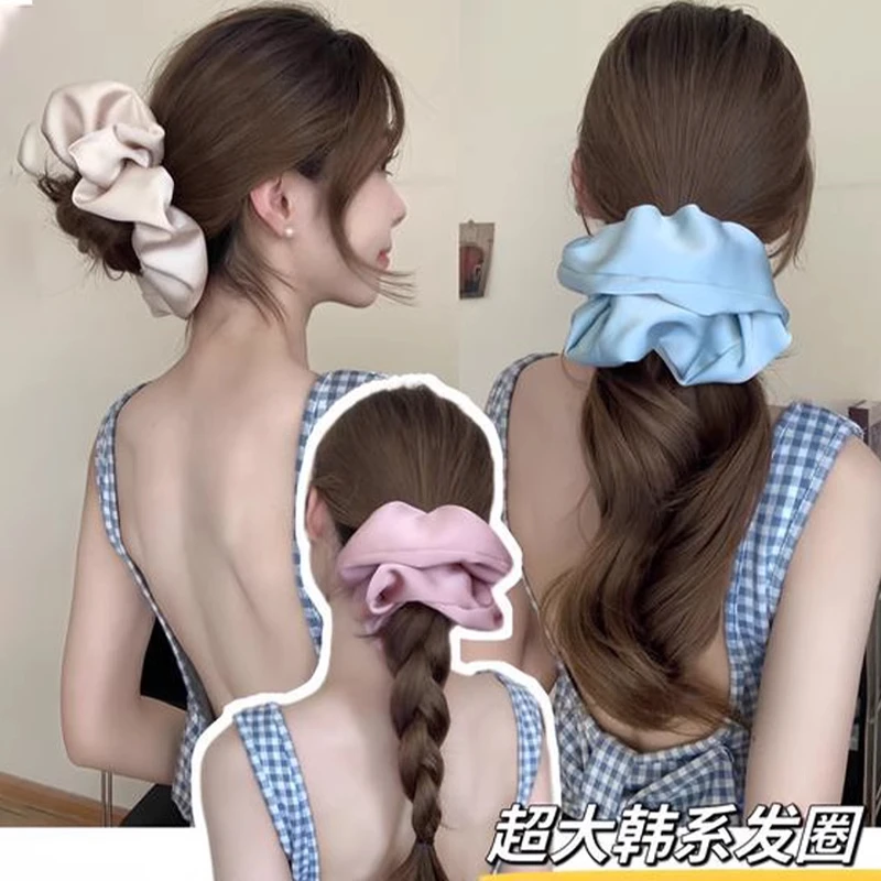 美炸了！缎面高级感大肠发圈超大号女生扎头发绳马尾肥肠头绳头饰