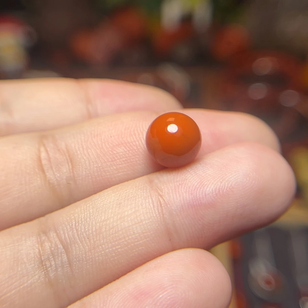 南红玛瑙未镶嵌珠宝奇石李*某原矿瓦西南红柿子红10.0mm
