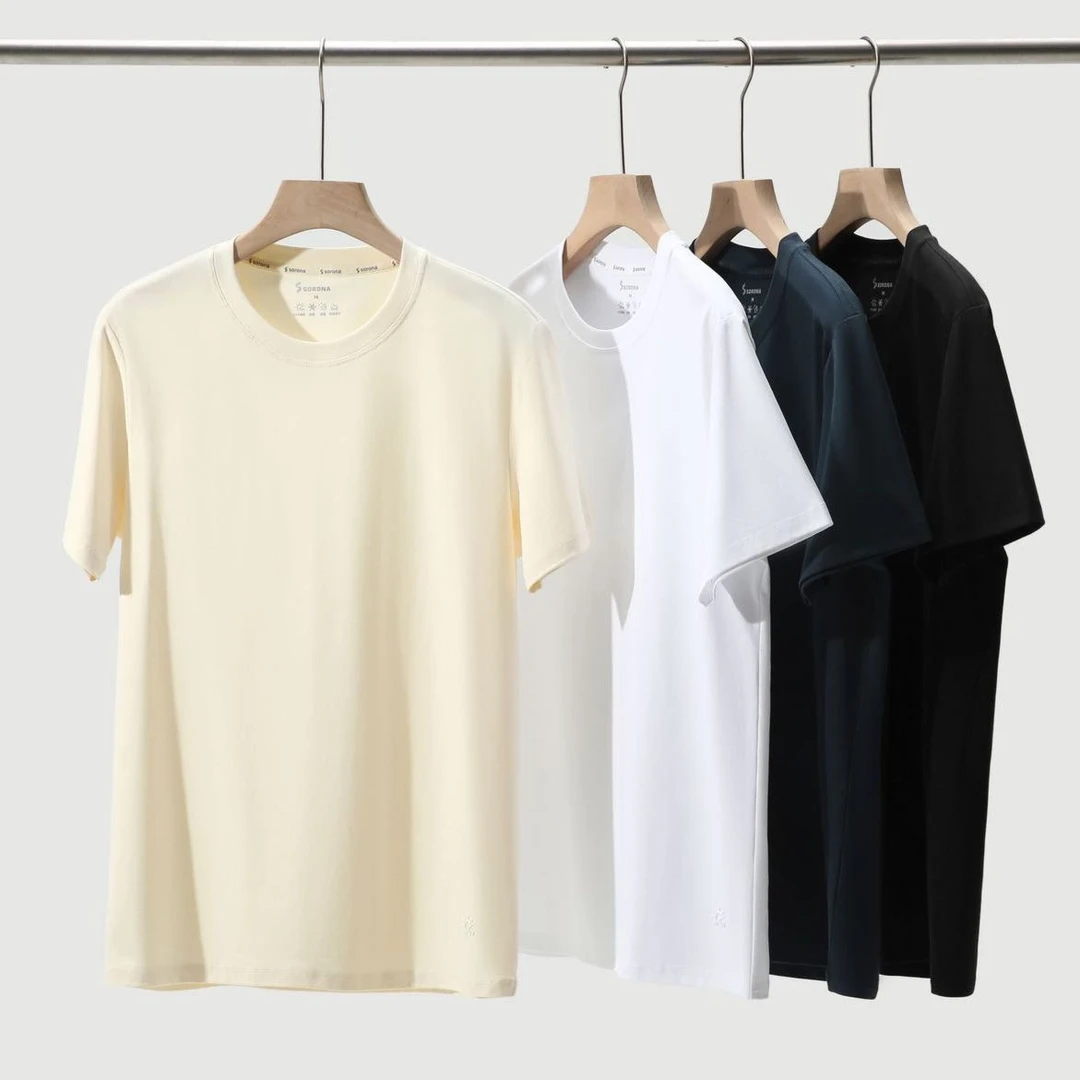 光盾遮热时尚休闲百搭纯色圆领情侣体恤SS26001