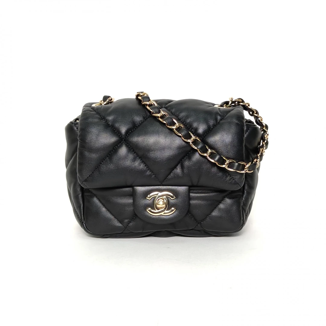 99新 Chanel/香奈儿 小花柳 30开CF 口盖包 云朵包 泡芙方胖子