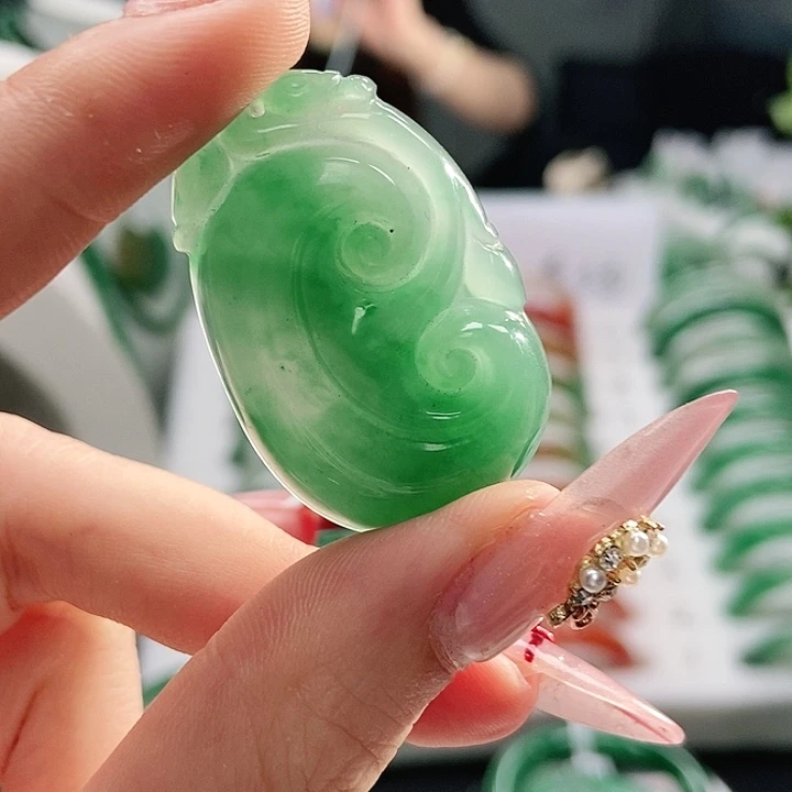 石英质玉吊坠(不含链)未镶嵌G****s天然A货非洲翠挂件