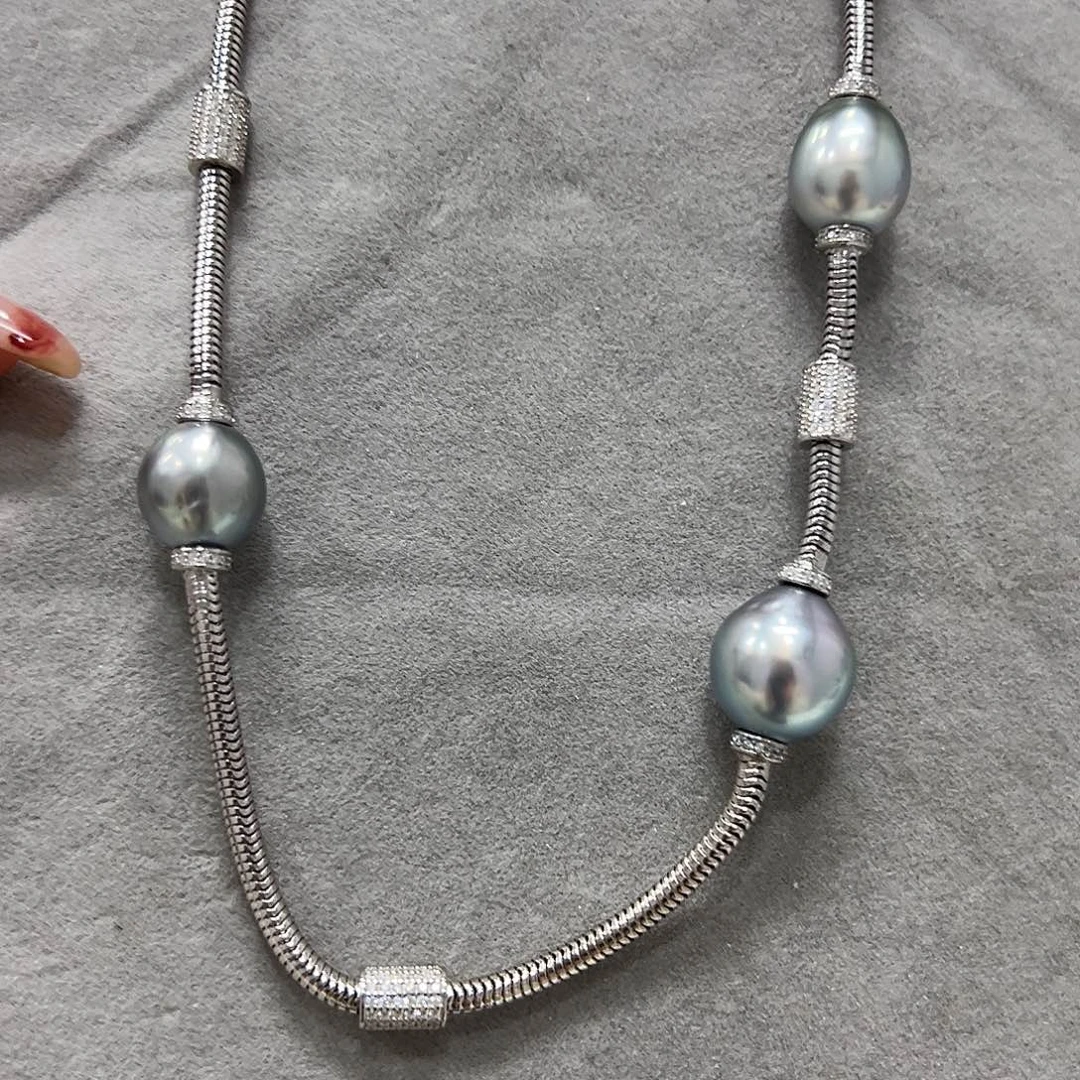 海水珍珠颈饰银S925镶嵌?****。
