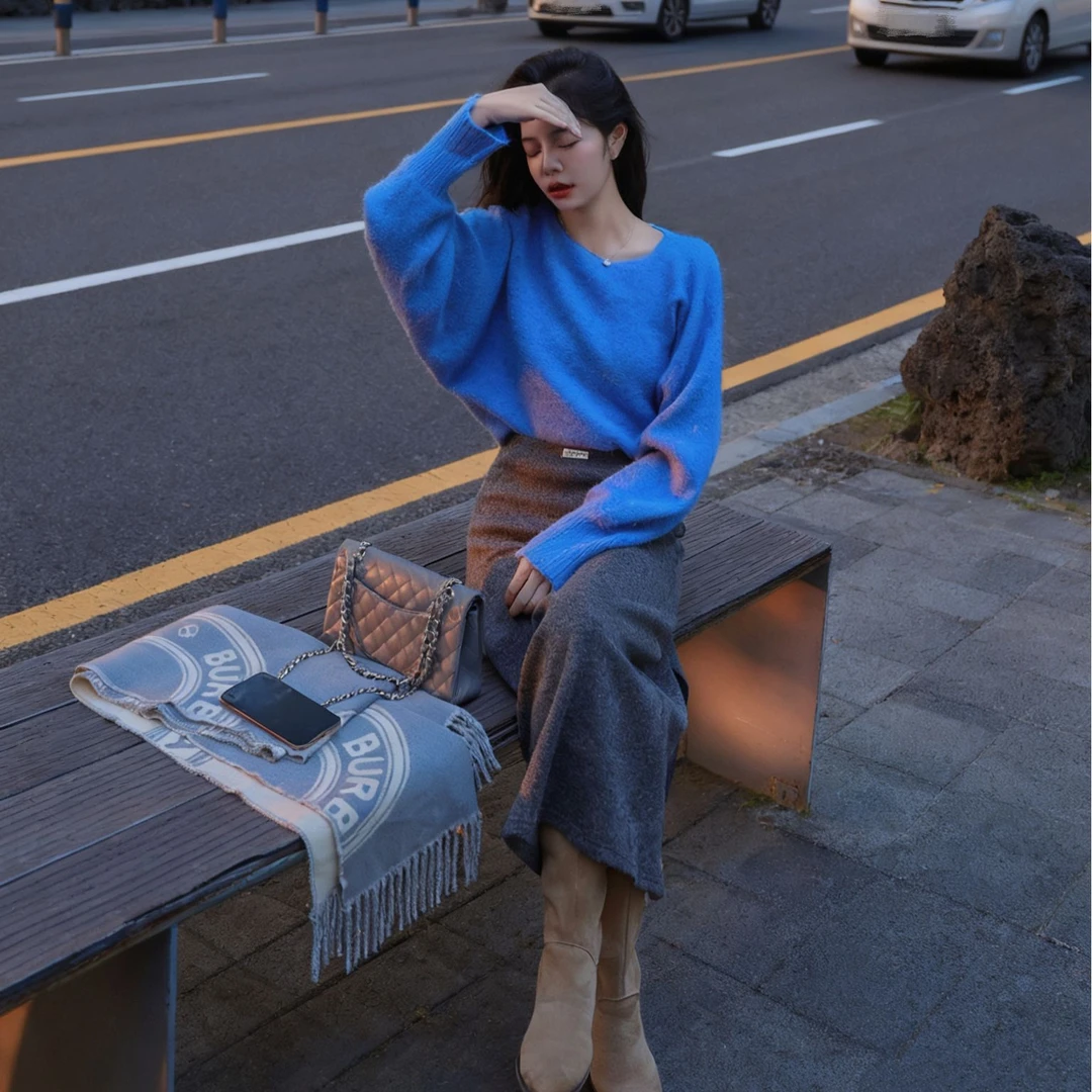 【古古】【你的半裙】超百搭松紧羊毛尼小A版韩系INS百搭半裙 G25843