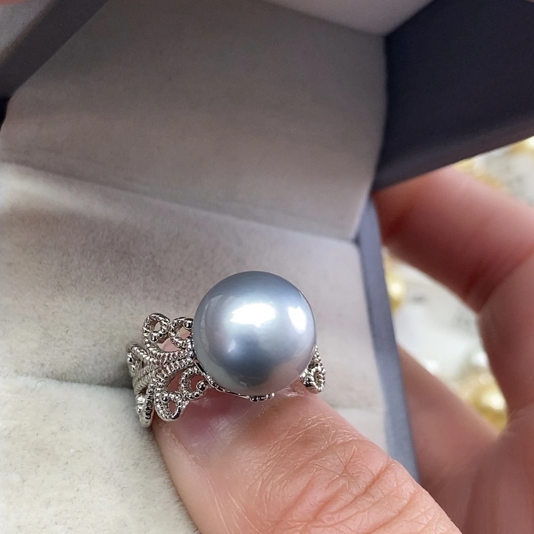 海水珍珠银S925镶嵌戒指