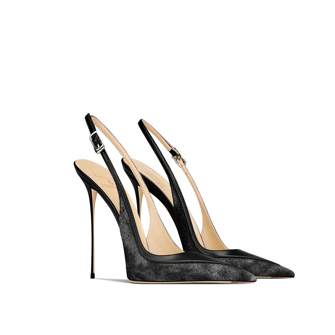 冬季细跟高跟鞋黑色尖头辣妹气质名媛高端小众时尚韩版单鞋不累脚