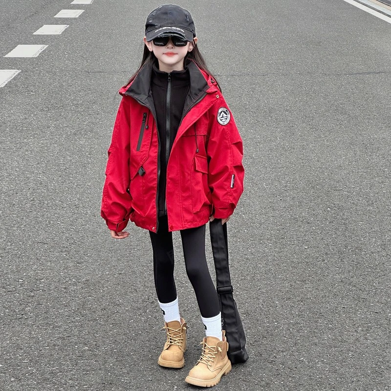 童泰【断码】女童冲锋衣三合一可拆卸冬季2025新款儿童小女孩