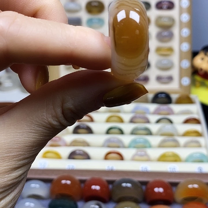 玛瑙/玉髓合金戒指港码18直径17.97