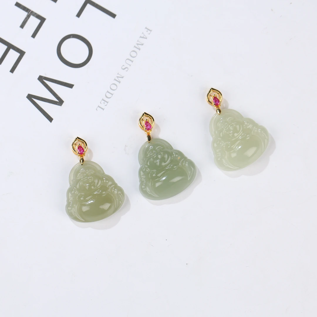 【麦子家族秋季特惠】天然和田玉S925银佛公挂坠多样性发1 PF06