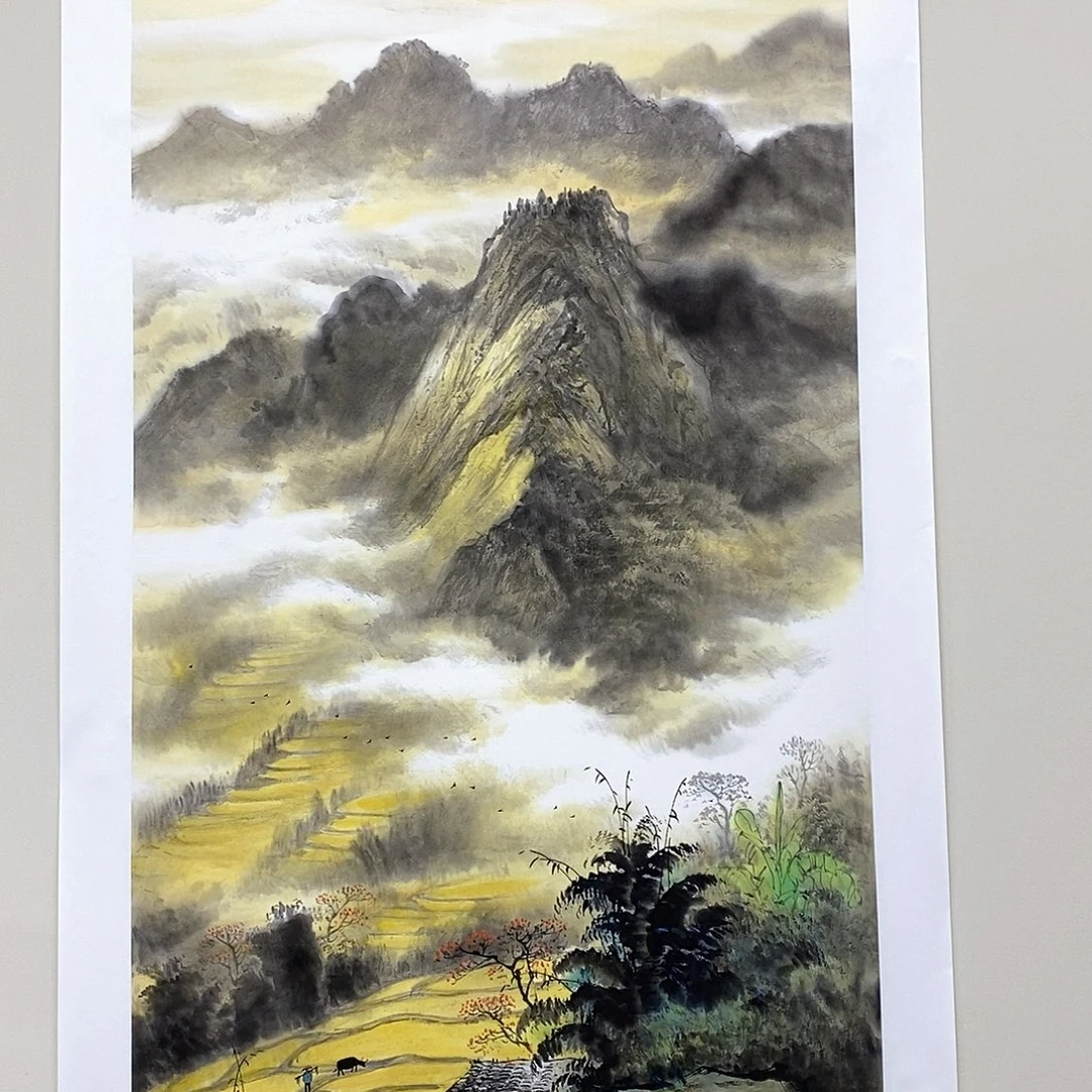 山***稷国画周顺良四尺精品画作