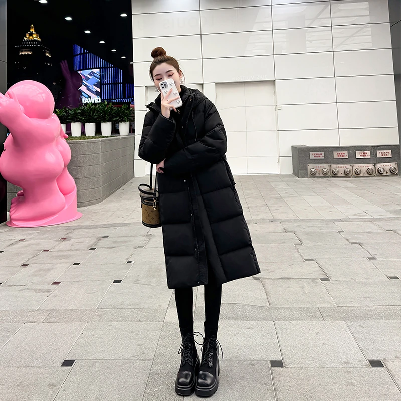 2024年冬季新款韩版中长款羽绒服女过膝户外加厚极寒情侣外套