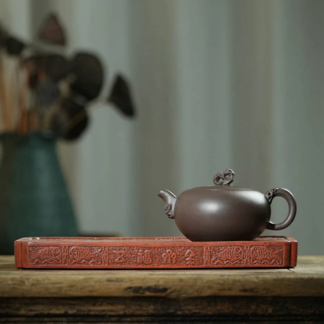 【壶名】竹石【泥料】紫泥 410cc