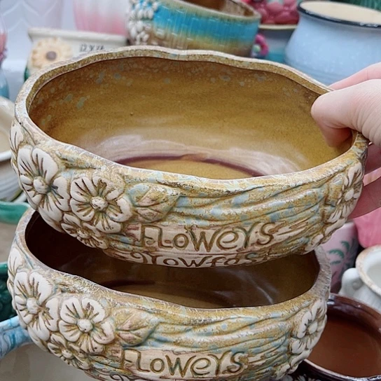 多肉绿植陶瓷花盆9.9包邮