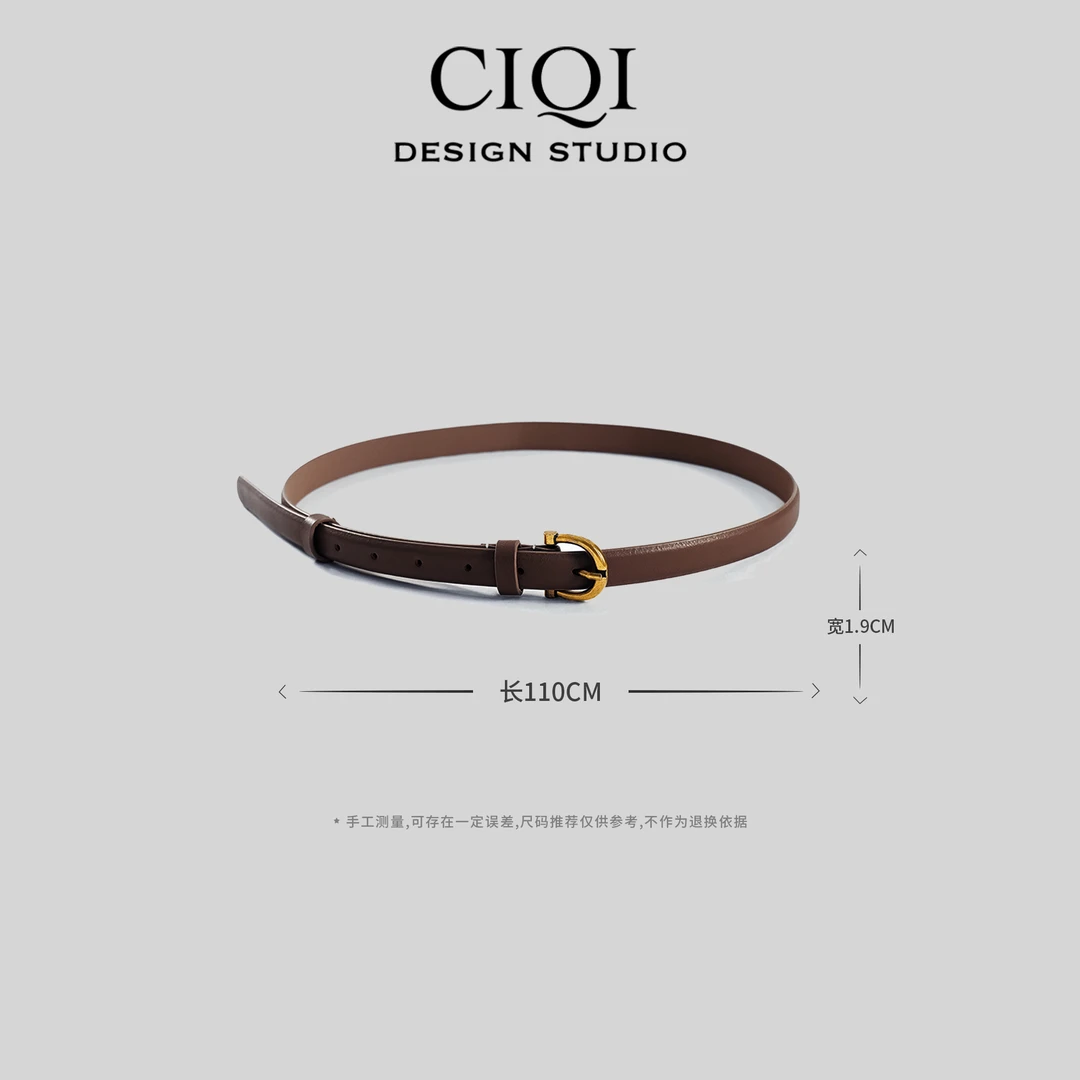 CIQI STUDIO【复古腰带】进口双层牛皮马蹄扣腰带K-JP136