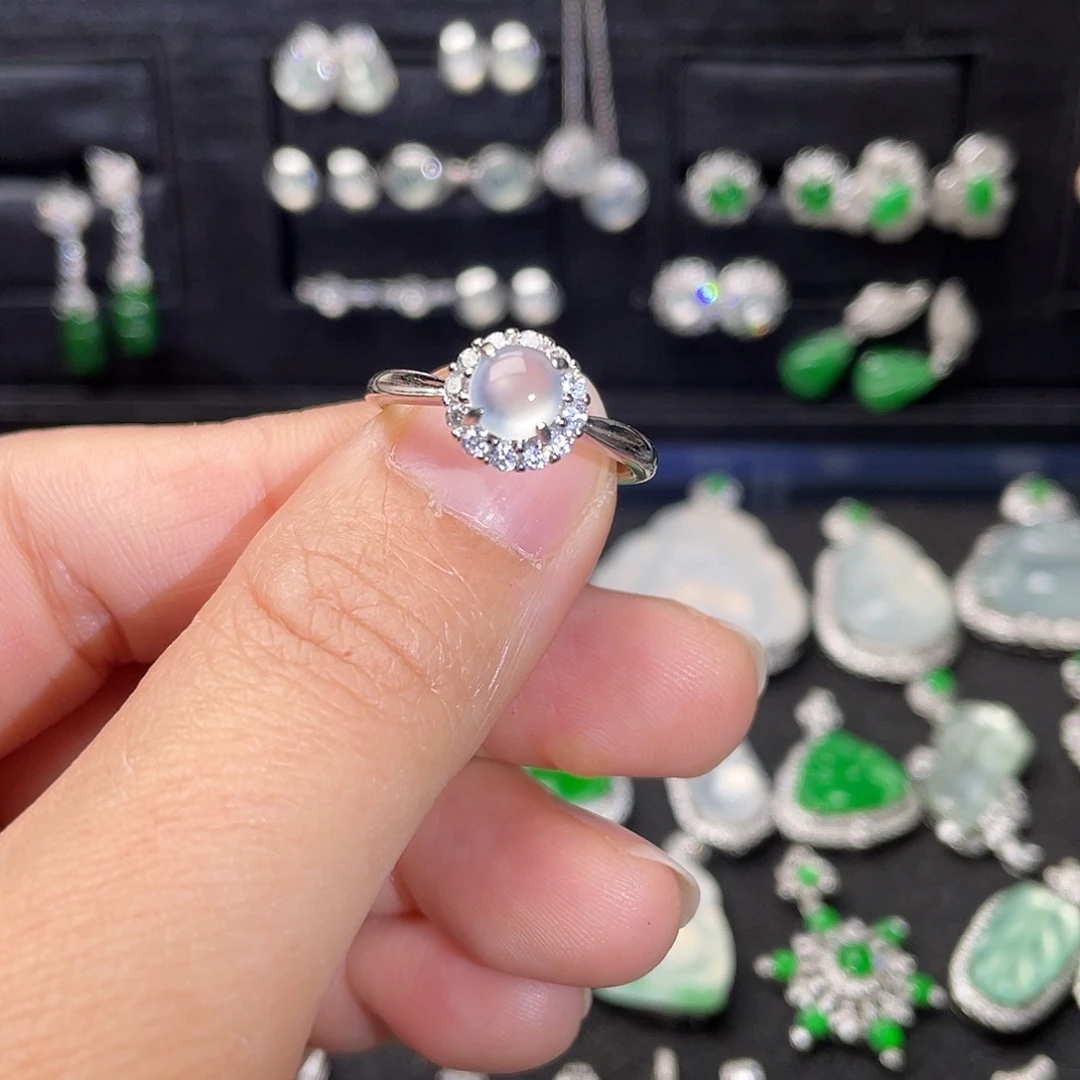 翡翠银S925镶嵌戒指