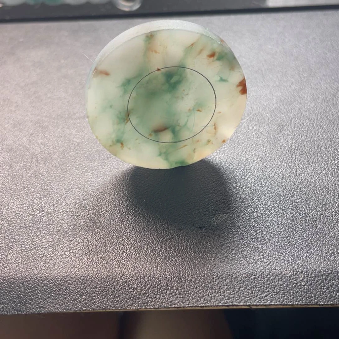未镶嵌定制翡翠荷塘月色镯心