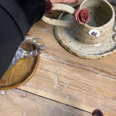 碗九****鱼手捏餐具茶具咖啡杯壶承