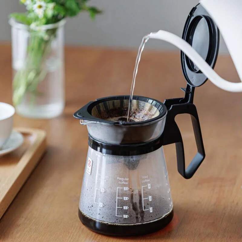 【A等品微瑕】iwaki怡万家耐热玻璃现代简约咖啡壶+杯TC86853K1C