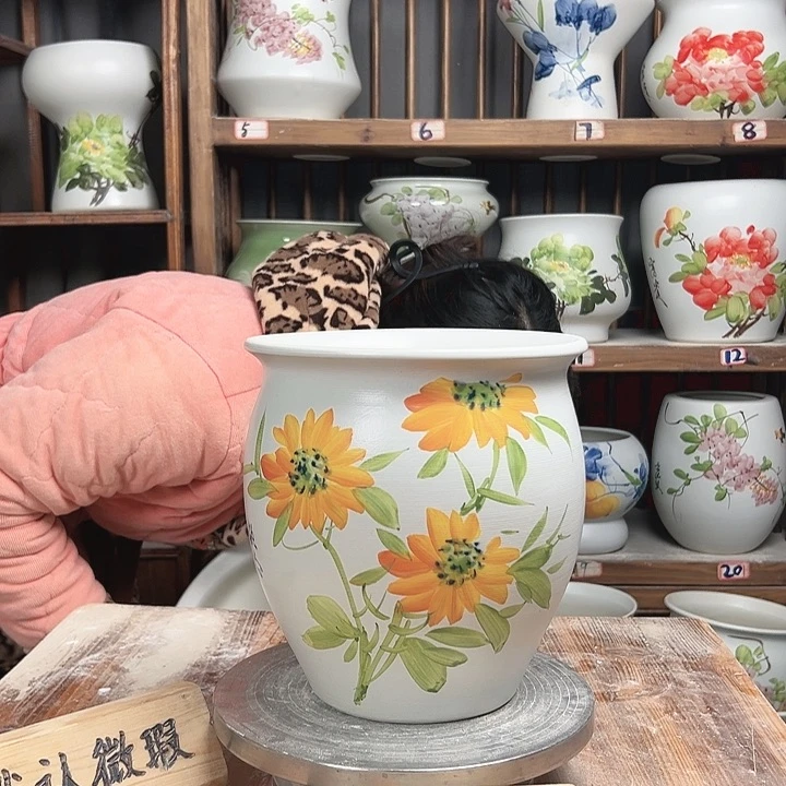 摆件圆口向日葵新款陶瓷