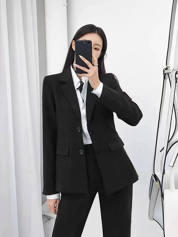 西装领秋季韩版女士休闲西装--【衣长68】