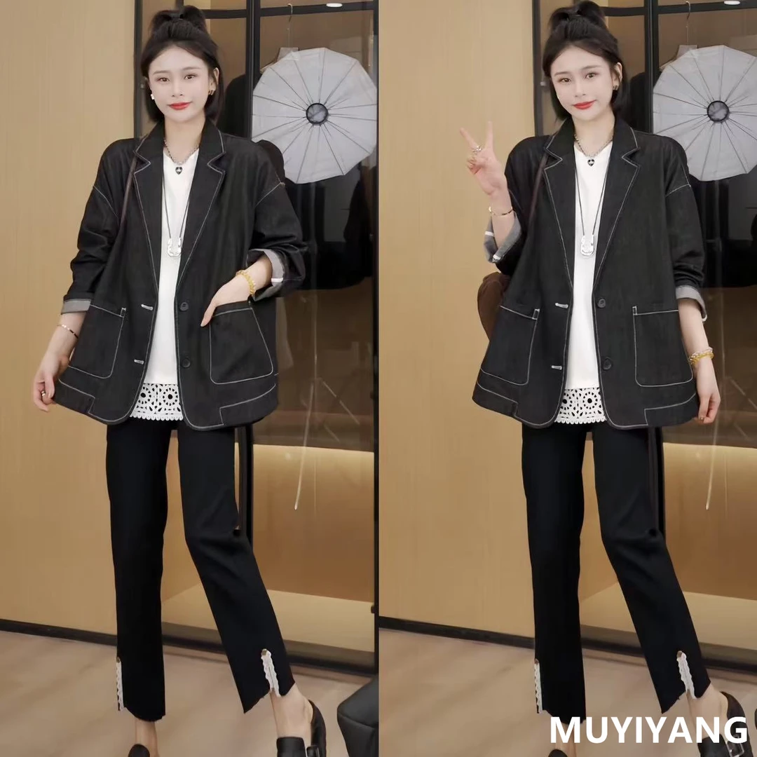 【衣锦阁】小众极简高定版牛仔西装外套 衣长74 25-051#衣服