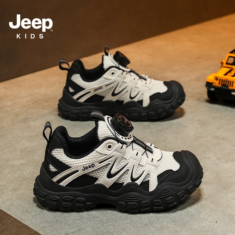jeep男童运动鞋户外登山鞋子2025秋季新款网面童鞋女童儿童跑步鞋