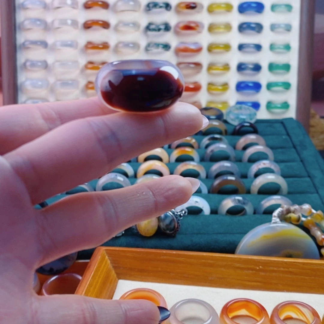 玛瑙/玉髓戒指未镶嵌永*