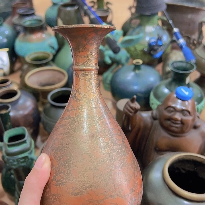 黄铜家居摆件花瓶铜制
