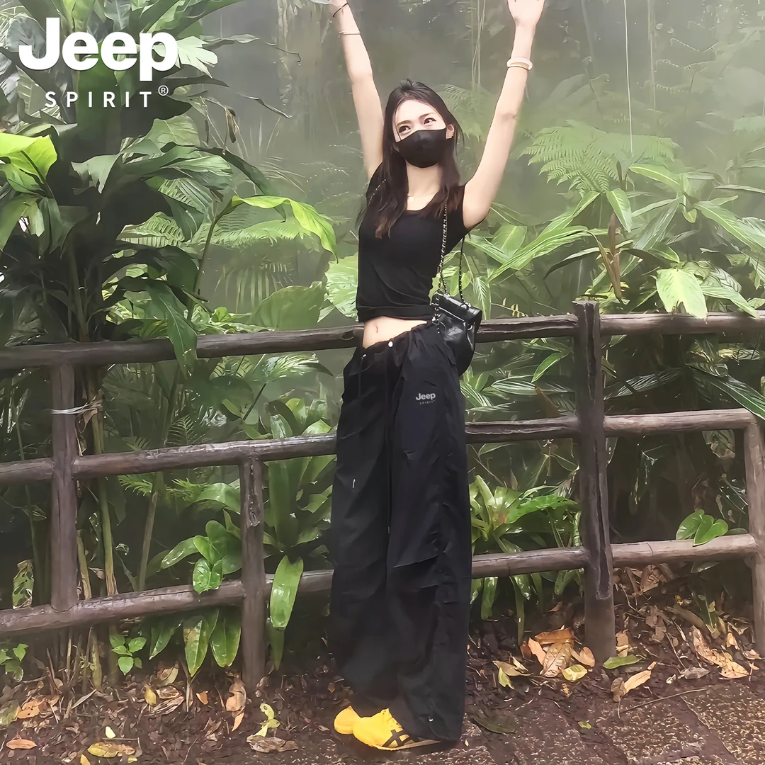 吉普JEEPSPIRIT冲锋裤女款爆款2025新款夏季薄款户外速干登山裤男