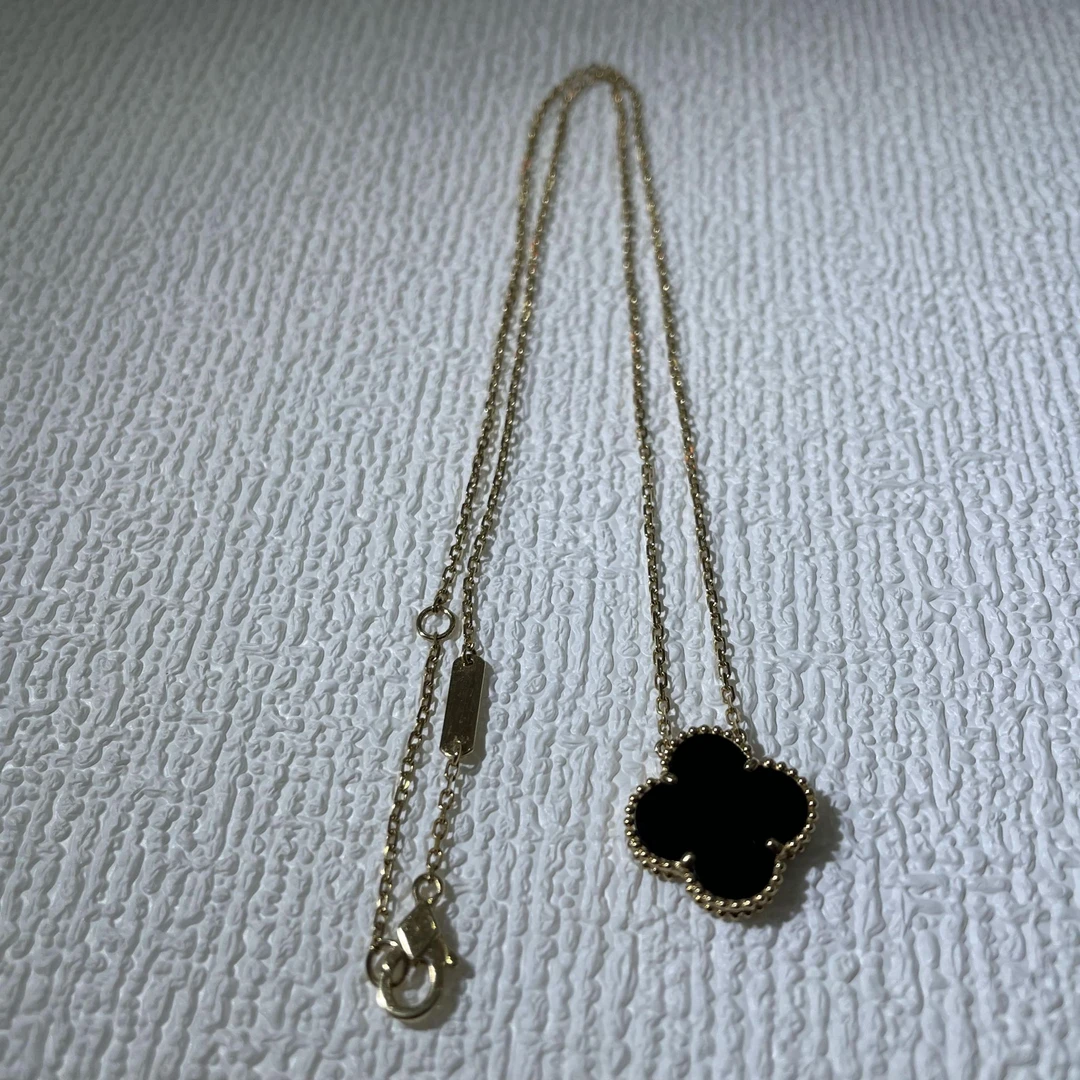 重金套链 黑玛瑙 15mm 18k金镶嵌k黄k玫 经典百搭优雅