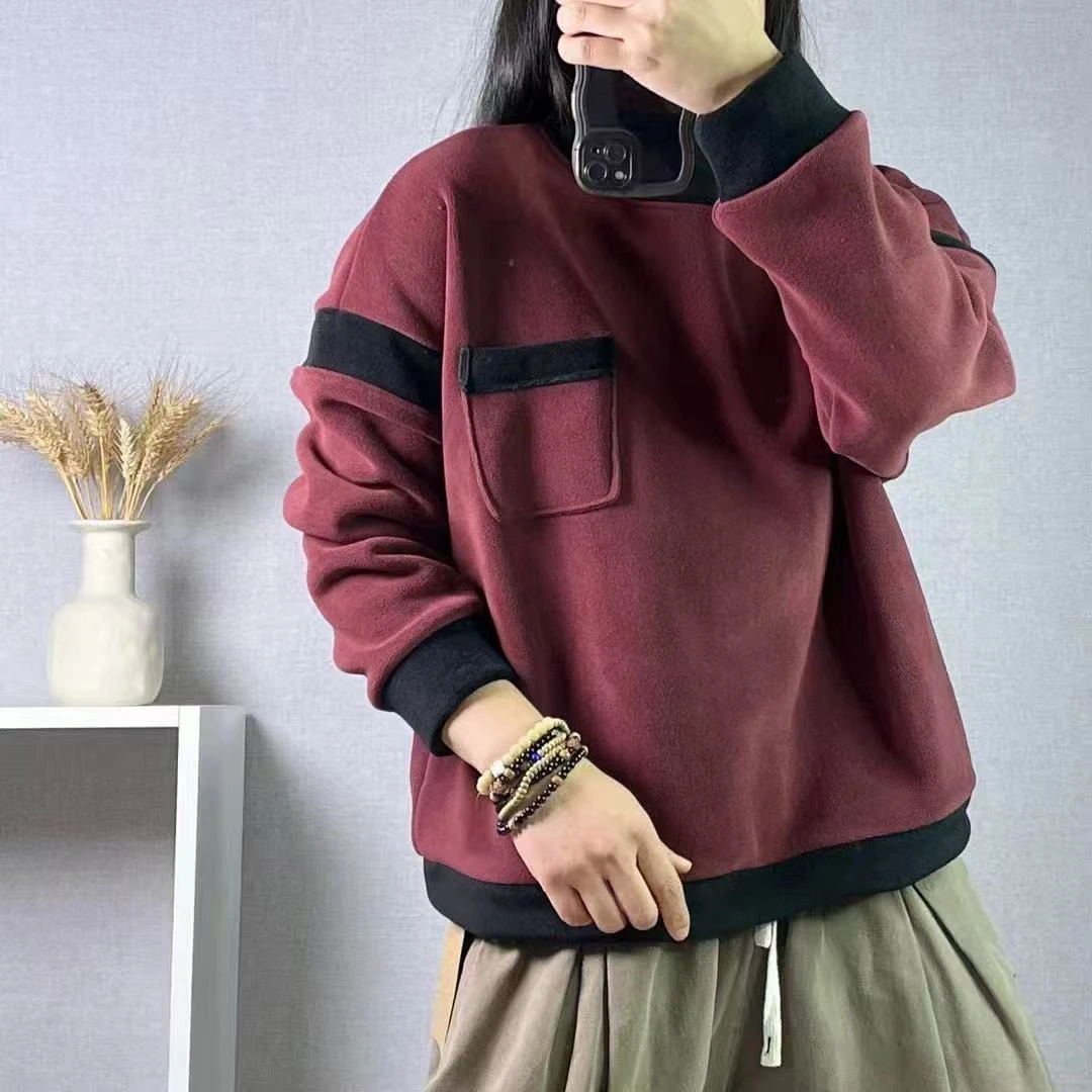 18822-2新款冬季加绒加厚百搭时尚卫衣