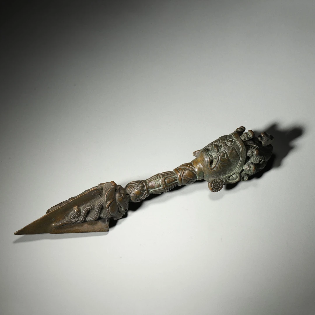 Lot53 清代 铜马头金刚撅