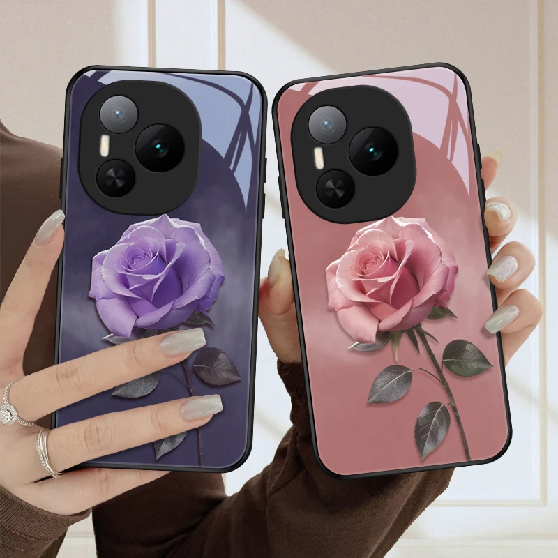 雾色玫瑰适用荣耀Power手机壳荣耀power全包防摔玻璃新款质感时尚
