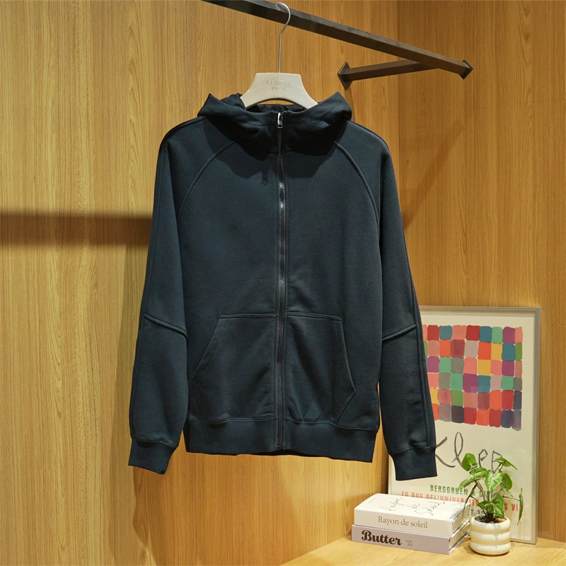 秋季男士纯色拉链连帽开衫卫衣男款简约百搭休闲长袖夹克DR530